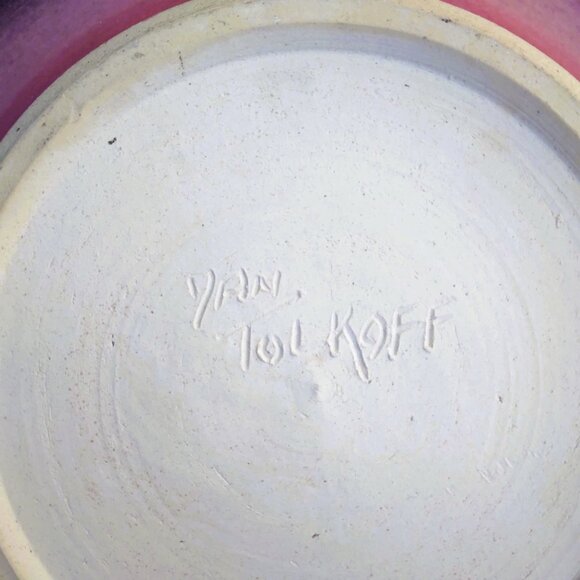 Beautiful Dan Tolkoff Original Art Pottery Hand Embellished Decorative Hand Thro - Picture 16 of 16